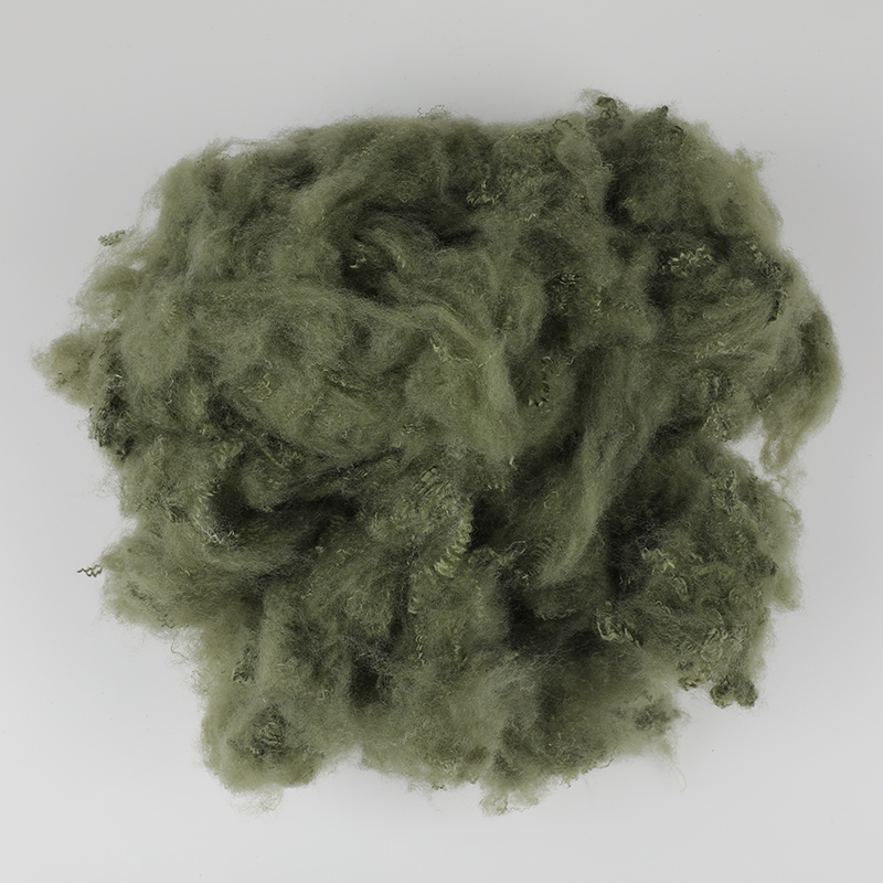 Sợi Polyester Staple Fiber Greenwool của quân đội 3D×64mm