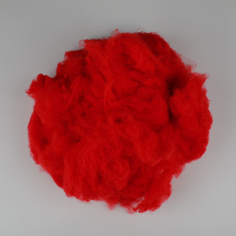 Sợi Polyester Staple Fiber màu đỏ tươi và tươi sáng 3D × 64mm